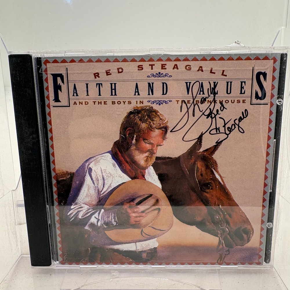 Red Steagall Faith and Values Signed CD Autographed 1995 Warner Bros 9 45948-2